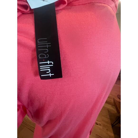 ULTRA FLIRT SALMON PINK LONG SLEEVE BUTTON UP SHIRT DRESS NWT WOMENS LARGE - Picture 8 of 9